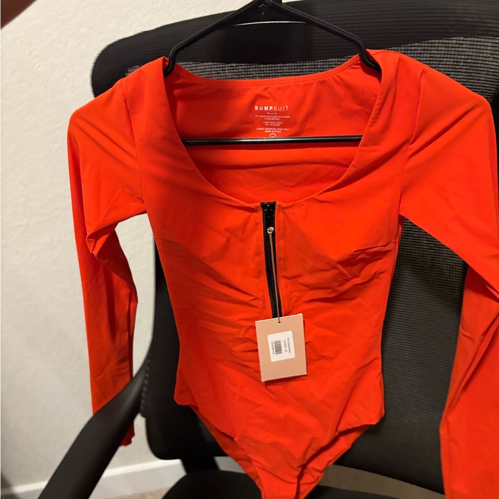 Bumpsuit Red Long Sleeve Swimsuit